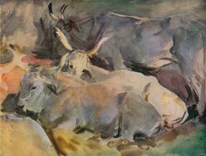 Bueyes en Siena, c. 1910 de John Singer Sargent