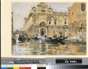 Rio Dei Mendicanti, Venecia (acuarela sobre lápiz sobre papel blanco) de John Singer Sargent