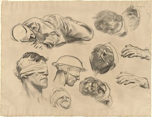 Estudios para "Gassed" de John Singer Sargent