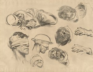 Estudios para Gassed, 1918-1919 de John Singer Sargent