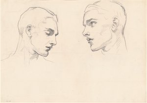 Estudios de la cabeza de un hombre, c. 1875 de John Singer Sargent