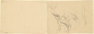 Estudio para "Herrando Caballos de Caballería en el Frente" (verso) de John Singer Sargent