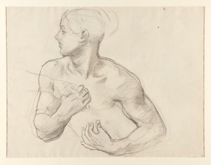 Estudio de Clitemnestra para Orestes Perseguido por las Furias, mural, Escalera, Museo de Bellas Artes de Boston de John Singer Sargent