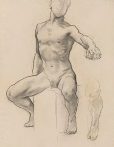 Estudio de Perseo para Perseo sobre Pegaso matando a Medusa, mural, Escalera, Museo de Bellas Artes, Boston [?] de John Singer Sargent
