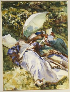 El parasol verde, c.1910 de John Singer Sargent