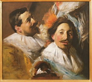 Dos cabezas del Banquete de los Oficiales, 1880
