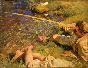Val d"Aosta: Un Hombre Pescando, c.1907