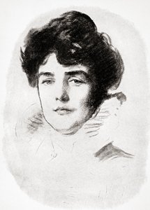 Jeanette Jennie Jerome, Lady Randolph Churchill y madre de Sir Winston Churchill, de A Roving Commission de Winston S. Churchill pub. por Scribners, 1930 de John Singer after Sargent