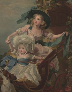 Dos princesas, Sofía y Amelia, hijas de Su Majestad, el rey Jorge III, c.1785 (óleo sobre lienzo) de John Singleton (after) Copley