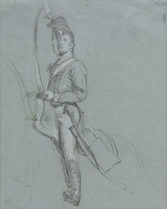 Un oficial de húsares a caballo, 1812 de John Singleton Copley