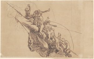 Estudio para "La derrota de las baterías flotantes en Gibraltar" de John Singleton Copley