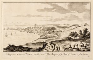 La perspectiva de la ciudad de Dundee desde el este de John Slezer