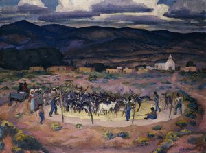 Trilla de burros de John French Sloan