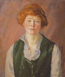 Chaleco verde (Jennie Doyle) 1914-15 (óleo sobre lienzo) de John French Sloan