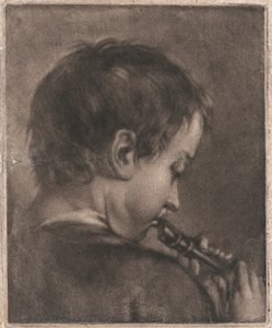 Niño tocando la flauta