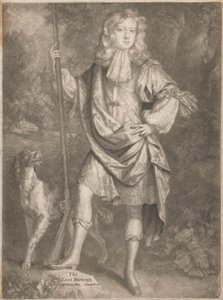 Lord Burleigh [de joven, de pie, con una pistola en la mano y un spaniel a su lado] de John Smith