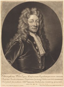 Sir Christopher Wren de John Smith after Sir Godfrey Kneller