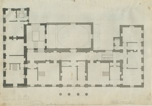 Chillington Hall: dibujo a pluma y lápiz, nd [1789] de John Soane
