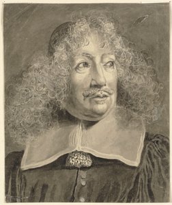 Retrato de cabeza y hombros de un hombre, copiado de una impresión del siglo XVII de John Sparrow