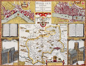 Middlesex descrito con las ciudades más famosas de Londres y Westminster, de 