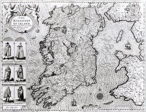 El Reino de Irlanda, grabado por Jodocus Hondius (1563-1612), 