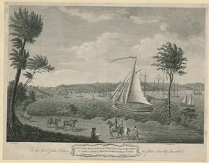 Vista de la ciudad y el puerto de Montego Bay, en la parroquia de St. James, Jamaica: tomada desde la carretera que conduce a St. Ann. Al Honorable John Palmer esta placa está humildemente inscrita de John Spilsbury