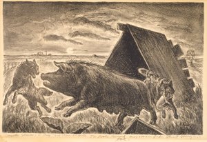 Coyotes robando un cerdo de John Steuart Curry