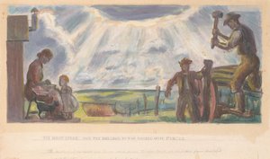 The Homestead and the Building of the Barbed Wire Fences (Estudio mural para el edificio interior, General Land Office, Washington, D.C.)