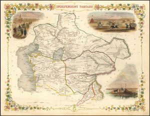 Mapa de Tartaria independiente de 1851, por John Tallis de John Tallis