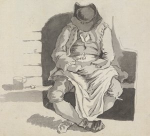 Estudio de un hombre dormido en un banco de John Taylor