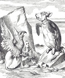 Alicia, la Falsa Tortuga y el Grifo de Las aventuras de Alicia en el país de las maravillas