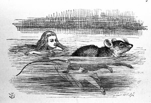 Alicia en el País de las Maravillas de Lewis Carroll (E. Dodgson). Ilustración de la primera edición por Tenniel de John Tenniel
