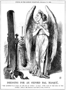 Benjamin Disraeli, conservador británico, caricatura de Punch, 1864