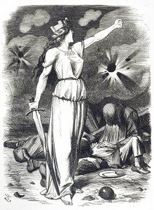Caricatura comentando sobre el asedio de París, que tuvo lugar durante la Guerra Franco-Prusiana de John Tenniel
