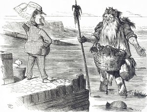 Caricatura comentando sobre la contaminación del Támesis en Londres de John Tenniel