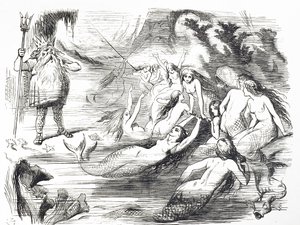 Caricatura comentando sobre el segundo intento de tender el cable telegráfico atlántico de John Tenniel