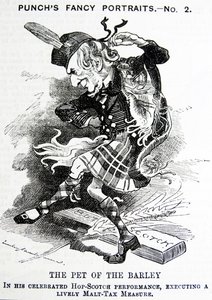 Sátira política que representa a William Ewart Gladstone de John Tenniel