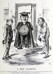 Sátira política que representa a William Ewart Gladstone y Benjamin Disraeli de John Tenniel