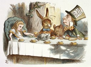 La fiesta del té del Sombrerero Loco de John Tenniel