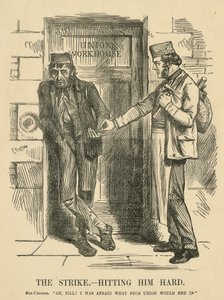 El resultado de la huelga - The Workhouse. Viñeta de 