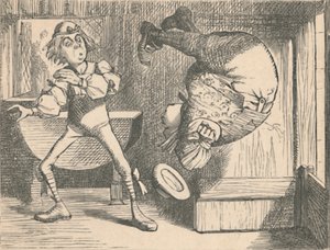 El joven y el sabio. El sabio haciendo una voltereta de John Tenniel