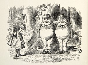 Tweedledum y Tweedledee, ilustración de A través del espejo, de Lewis Carroll (1832 - 98), 1872 de John Tenniel