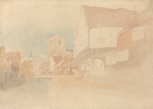 Una vista de Waltham Abbey, Herts, Essex de John Thirtle