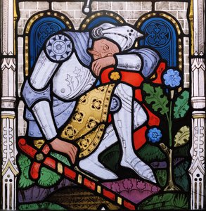 Caballero Durmiente (detalle de la ventana de la Resurrección) de John Thomas Grylls