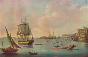 Buques ingleses en el puerto de Malta, c. 1805