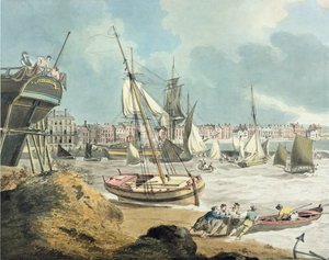 Puerto en Weymouth, Dorset, 1805 de John Thomas Serres