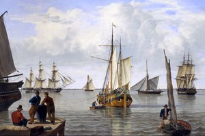 Embarcaciones en el estuario del Támesis, 1820