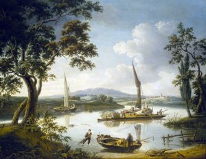 Vista del Támesis en Shillingford (Inglaterra), con la abadía de Dorchester en el horizonte. Óleo sobre lienzo