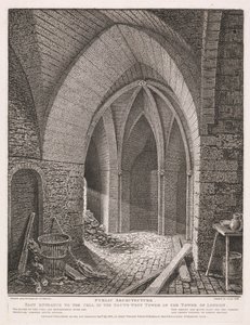 Entrada oriental a la celda de la torre suroeste de la Torre de Londres de John Thomas Smith