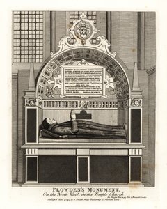 Monumento de Edmund Plowden en la pared norte de la Iglesia del Templo